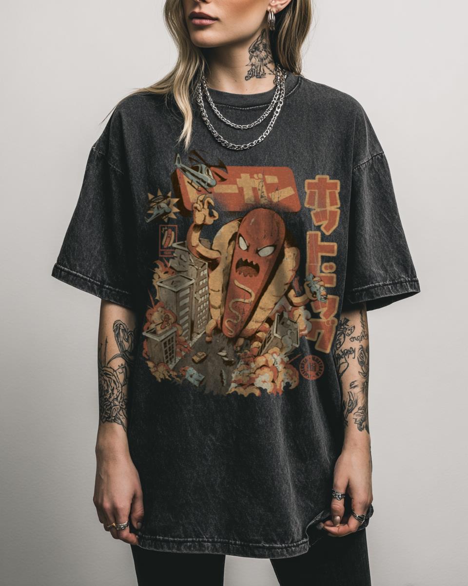 Great Hot Dog Monster T-Shirt – Funny Anime Comic Japanese Trash Cinema