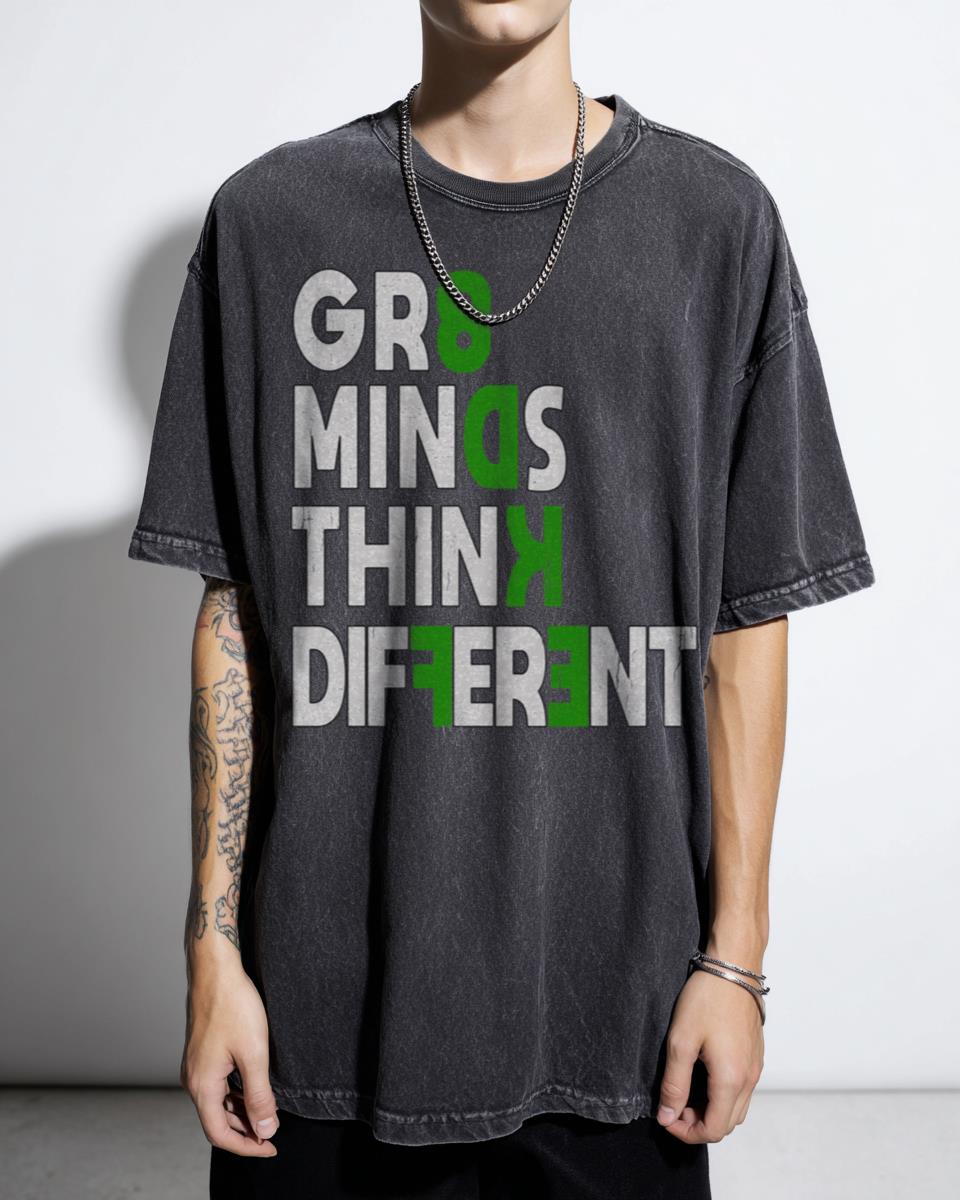 Great Minds Think Different' Mental Health Awareness T-Shirt - Neurodiversity Advocacy Unisex