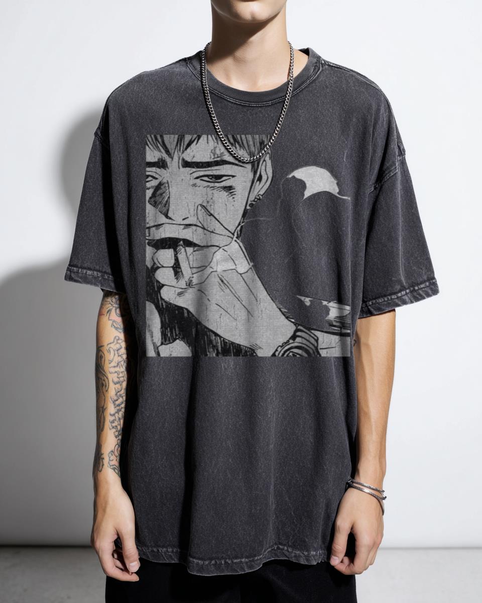 Great Teacher Onizuka Eikichi Smoking T-Shirt - GTO Anime Comedy Manga
