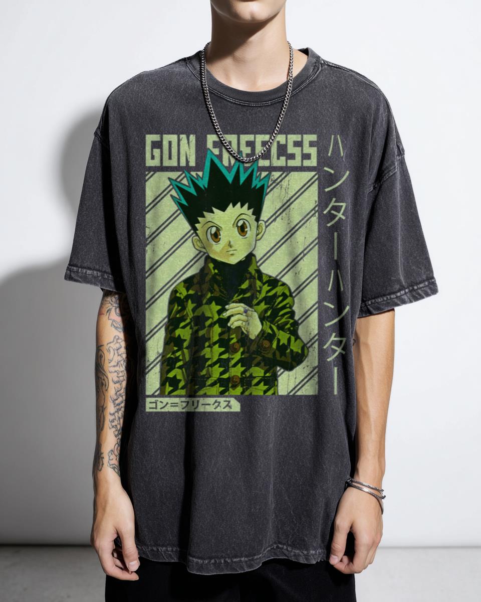 Green Haired Hunter Prodigy Anime T-Shirt - Iconic Shonen Manga Tribute Unisex