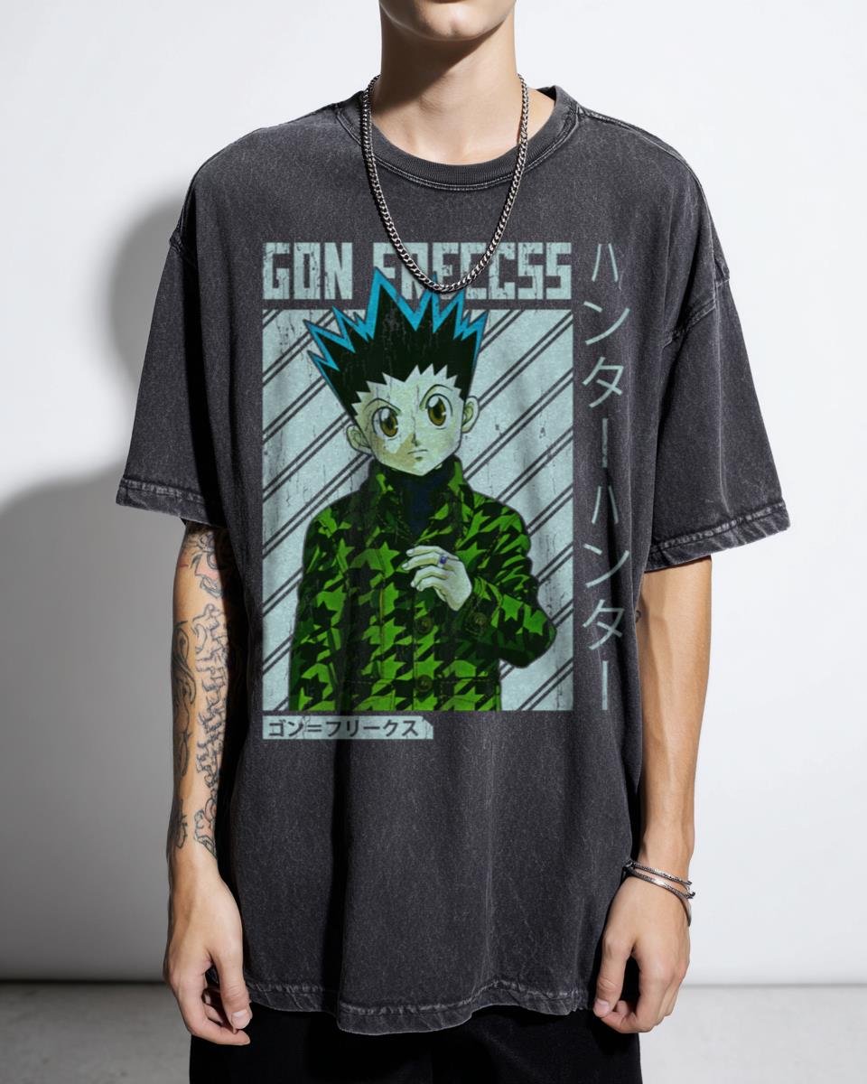 Green Haired Hunter Prodigy Anime T-Shirt - Iconic Shonen Manga Tribute Unisex