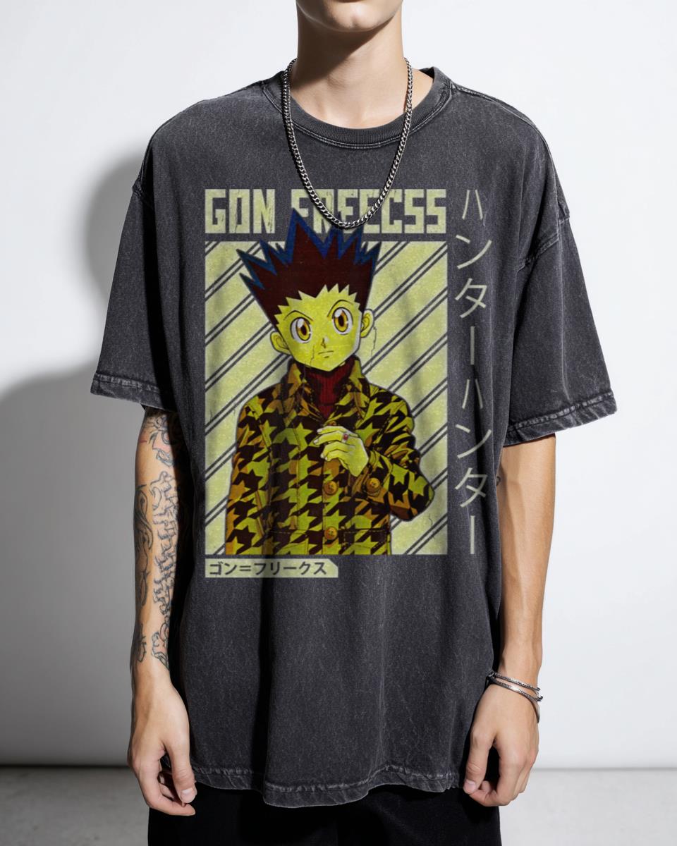 Green Haired Hunter Prodigy Anime T-Shirt - Iconic Shonen Manga Tribute Unisex