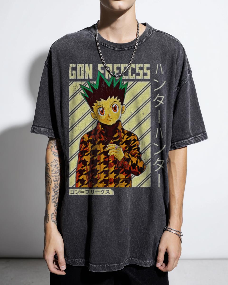 Green Haired Hunter Prodigy Anime T-Shirt - Iconic Shonen Manga Tribute Unisex