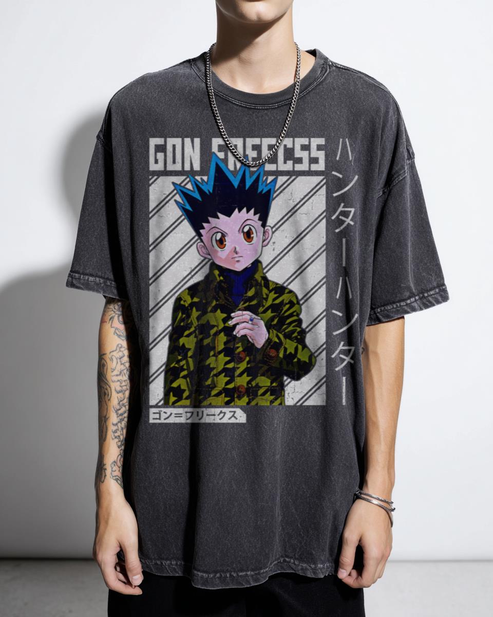 Green Haired Hunter Prodigy Anime T-Shirt - Iconic Shonen Manga Tribute Unisex