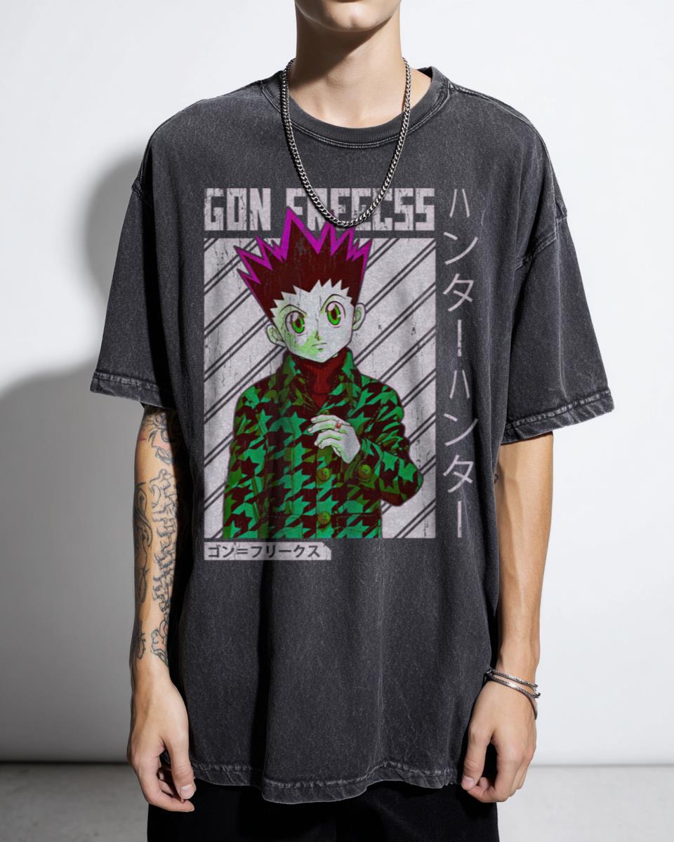 Green Haired Hunter Prodigy Anime T-Shirt - Iconic Shonen Manga Tribute Unisex