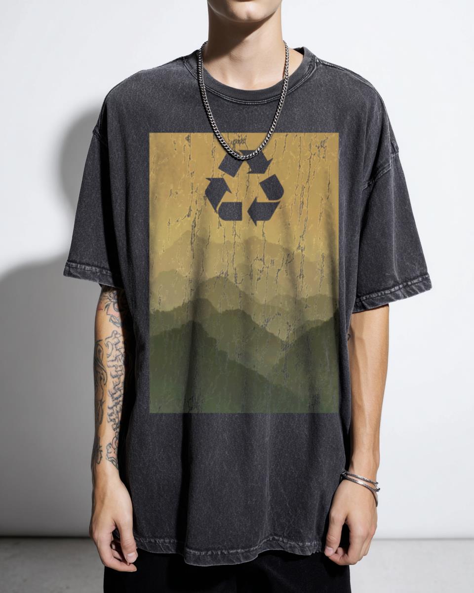 Green Mountain Recycle Earth Day T-Shirt - Save Our Planet Environmental Unisex