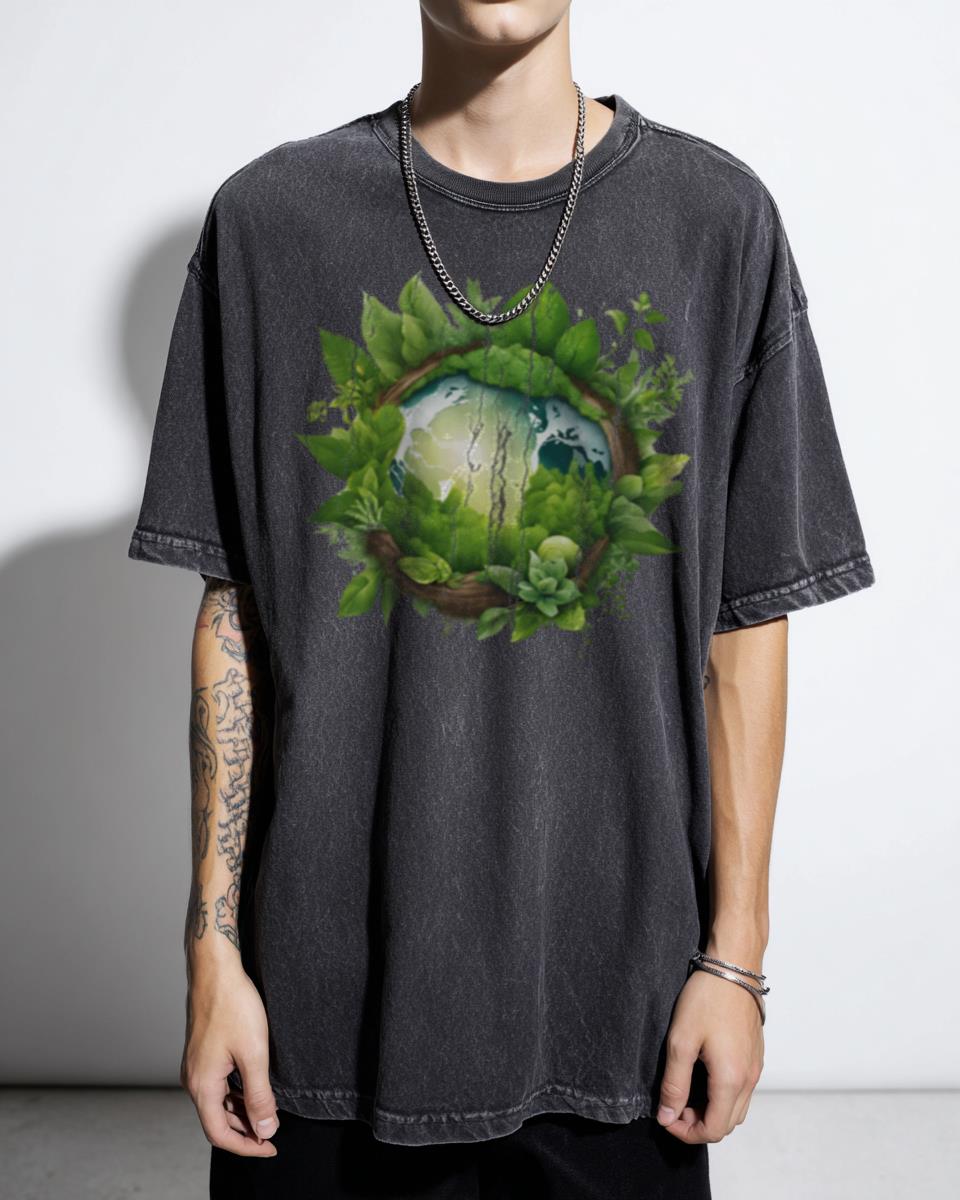 Green Planet Nature Harmony Earth Day T-Shirt - Eco-Friendly Sustainability Unisex