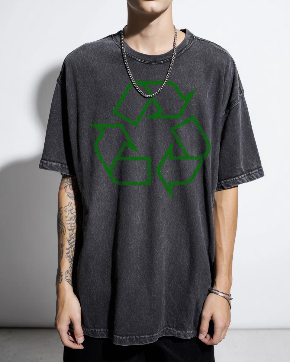 Green Recycle Symbol Mobius Loop T-Shirt - Eco-Friendly Sustainability Icon