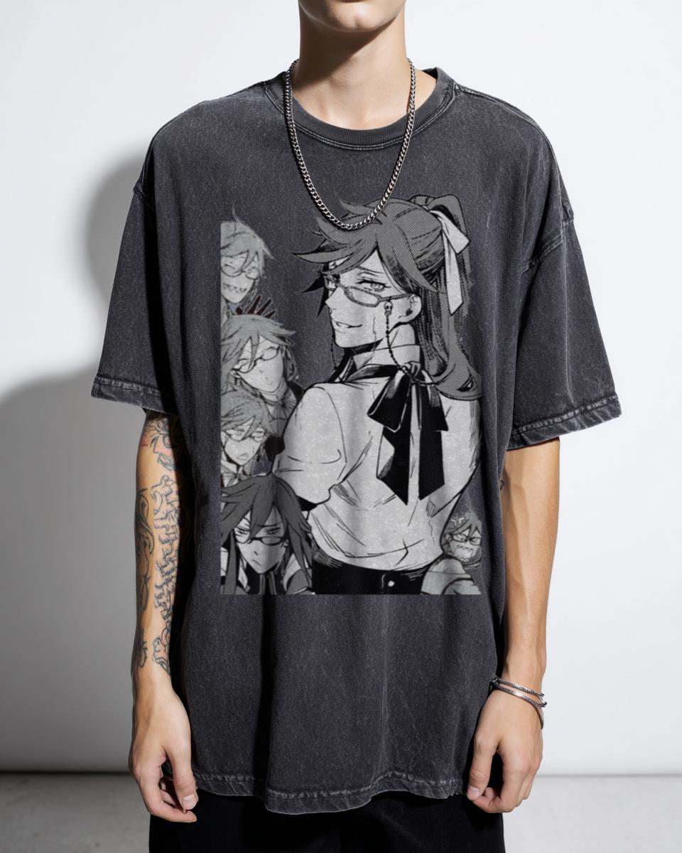 Grell Sutcliff Black Butler Anime T-Shirt - Kuroshitsuji Shinigami Manga Fan