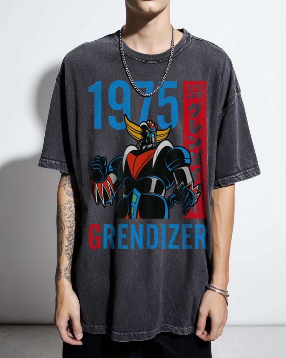 Grendizer 1975 Dark Mecha Anime T-Shirt - Retro Ufo Robot Fan Apparel