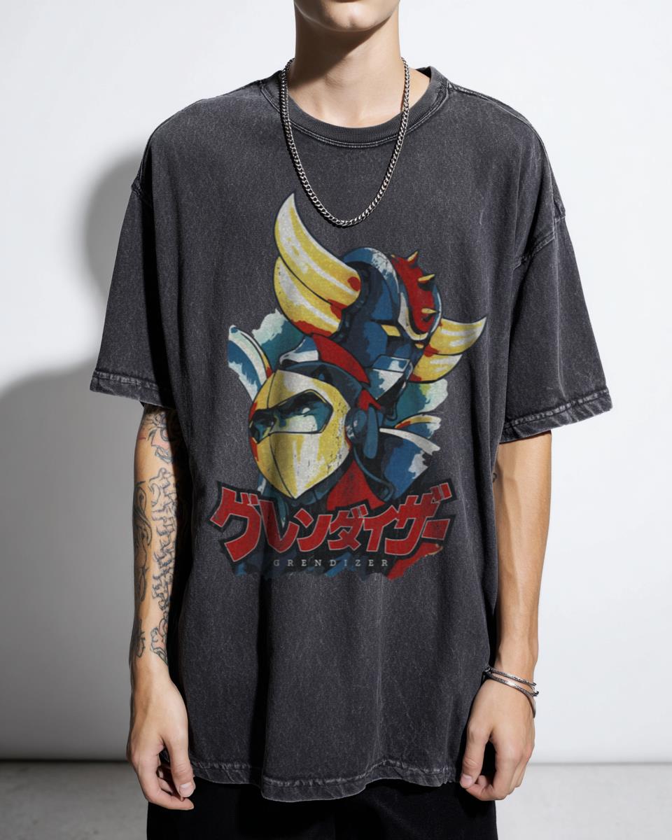 Grendizer and Duke Fleed Retro Anime T-Shirt - Goldorak 80s Robot TV Show Tee Unisex