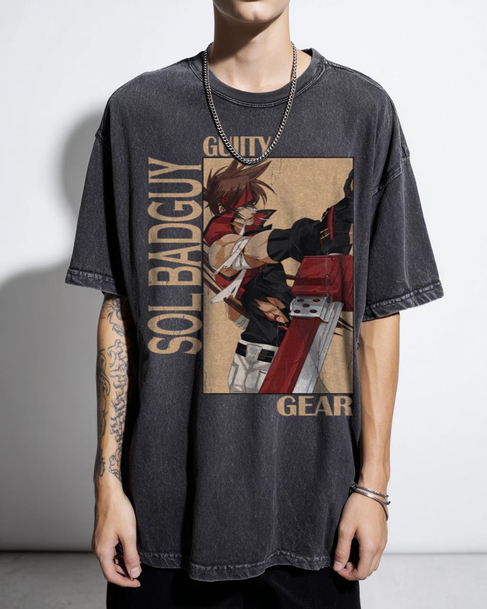 Guilty Gear Sol Badguy Anime Fighting Game T-Shirt - Strive Character Art