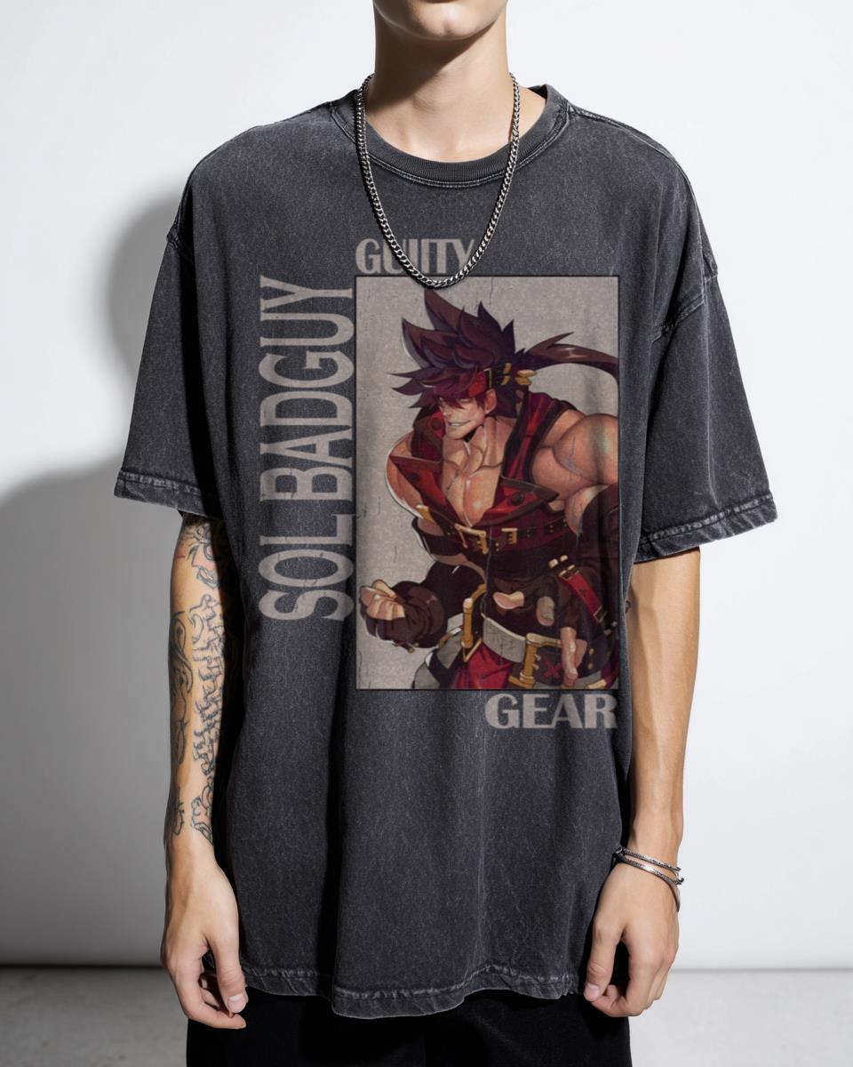 Guilty Gear Sol Badguy Anime Fighting Game T-Shirt - Strive Character Art