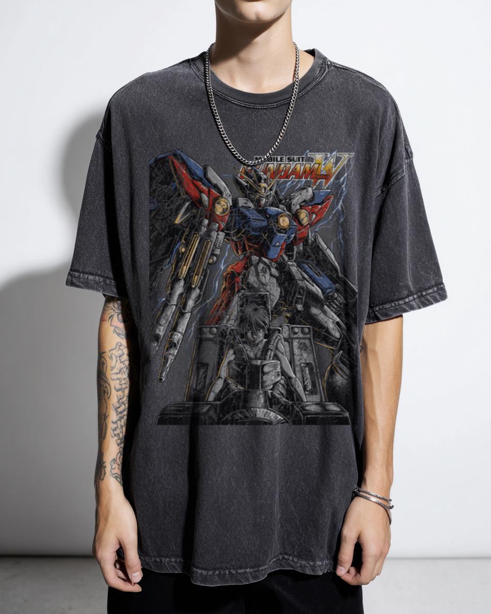 Gundam Wing Anime T-Shirt | Heero Yuy Mecha Fan Art