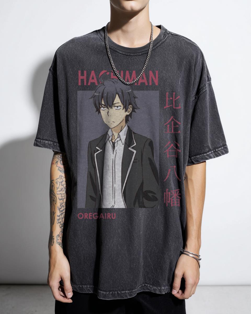 Hachiman Hikigaya Oregairu SNAFU Anime Card T-Shirt - Best Boy Husbando Fan Unisex