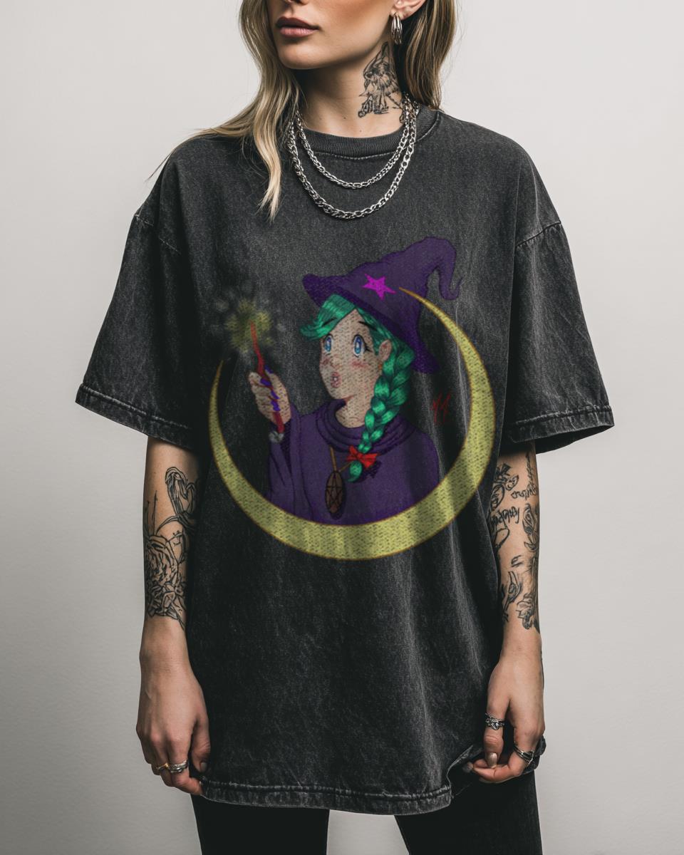 Halloween Cute Witch Moon Tee | Dark Spooky Holiday Shirt
