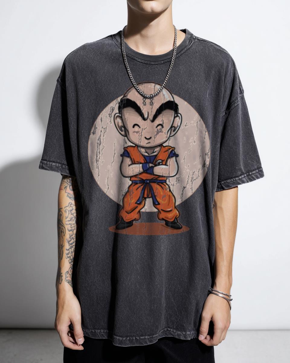 Happy Krillin Dragon Ball Z Anime T-Shirt - DBZ Manga Fan Art Tee for Men