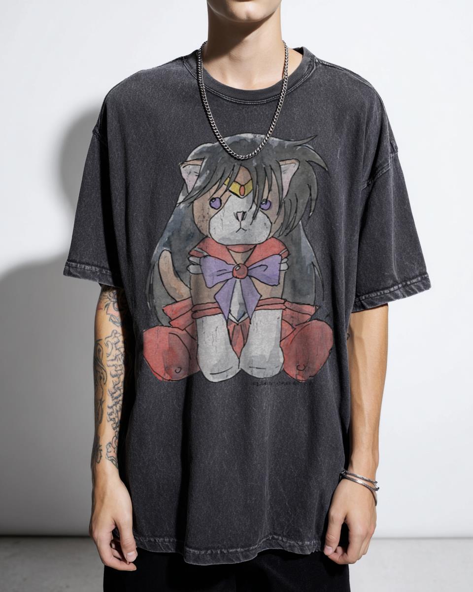 Harlock the Cat Sailor Mars Cosplay T-Shirt - Cute Anime Sailor Moon Fan Art