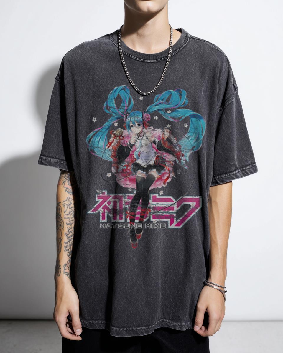 Hatsune Miku Sakura Logo Tee | Japanese Vocaloid Anime Shirt