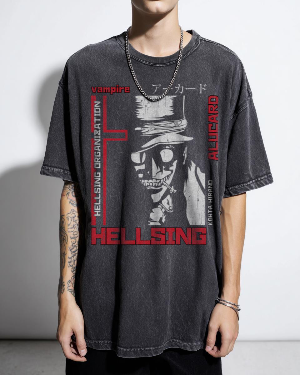 Hellsing Alucard Horror Anime Graphic T-Shirt - Vampire Hunter Manga Fan