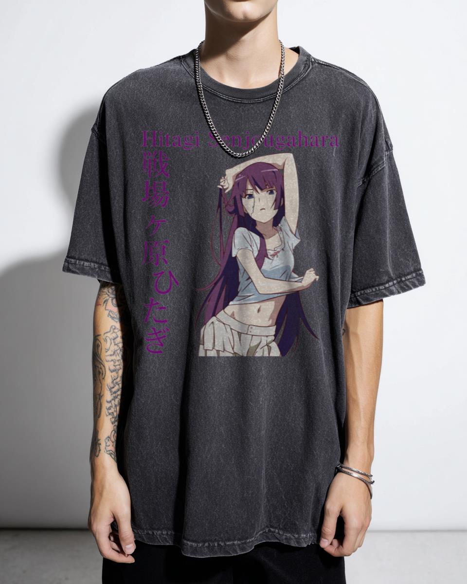 Hitagi Senjogahara Bakemonogatari Anime T-Shirt - Monogatari Waifu Fan