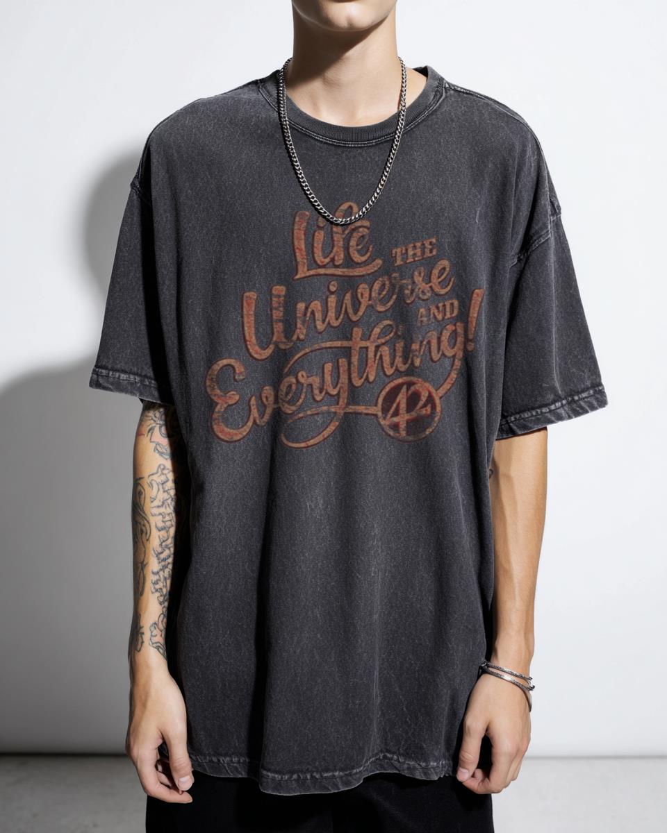 Hitchhiker's Guide 'Life, Universe & Everything' Acidwash Tee