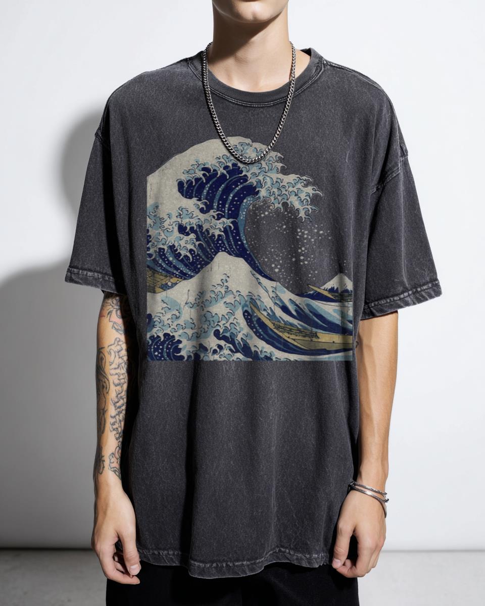 Hokusai Great Wave Off Kanagawa T-Shirt - Japanese Art History Vintage Tee