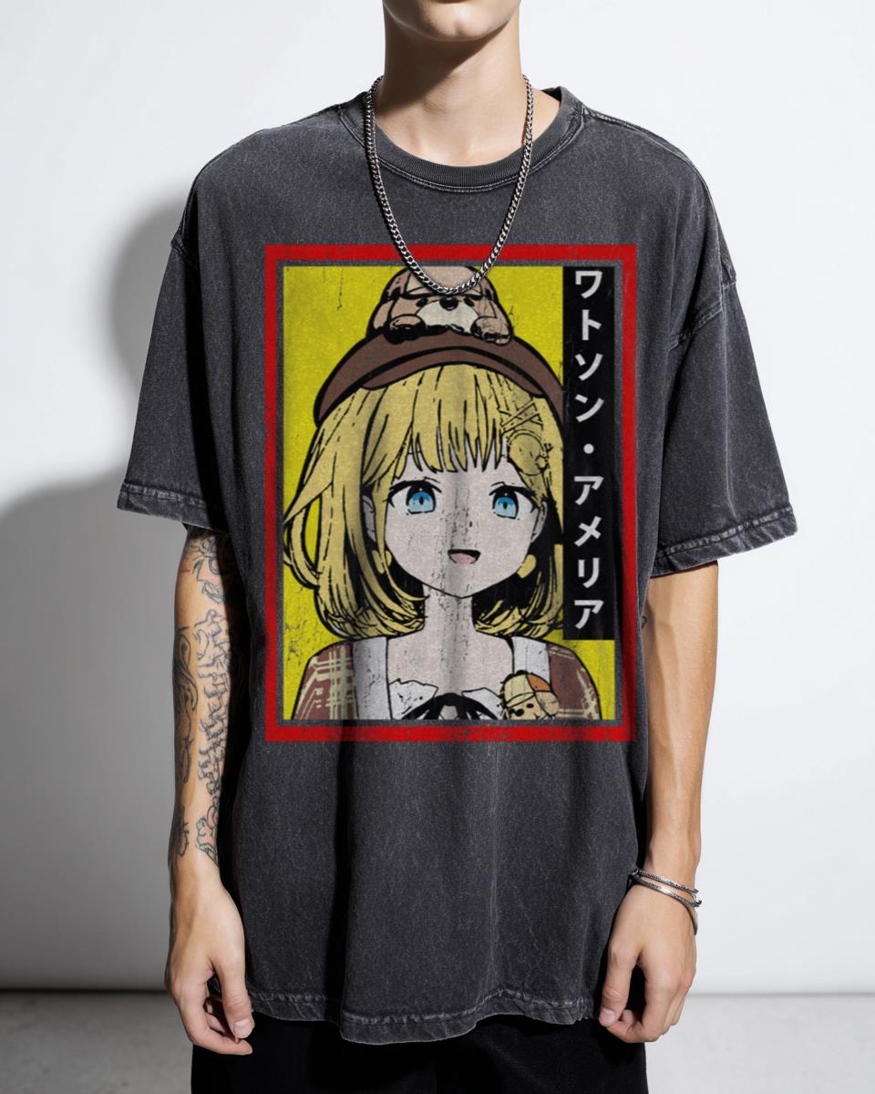 Hololive EN Amelia Watson & Bubba T-Shirt - VTuber Detective Fan Art