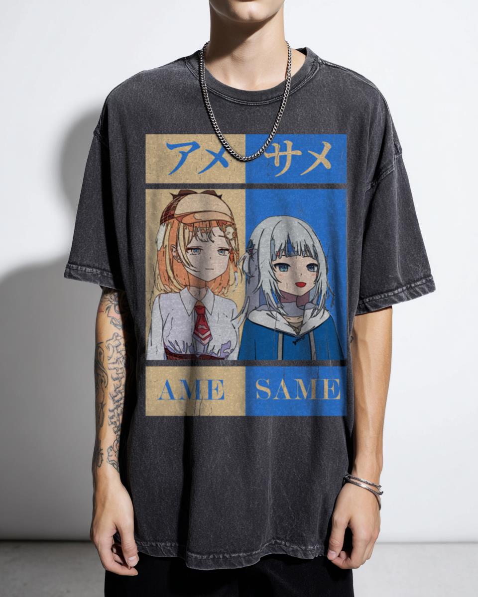 Hololive EN AmeSame Vtuber T-Shirt - Gawr Gura Watson Amelia Fan Unisex