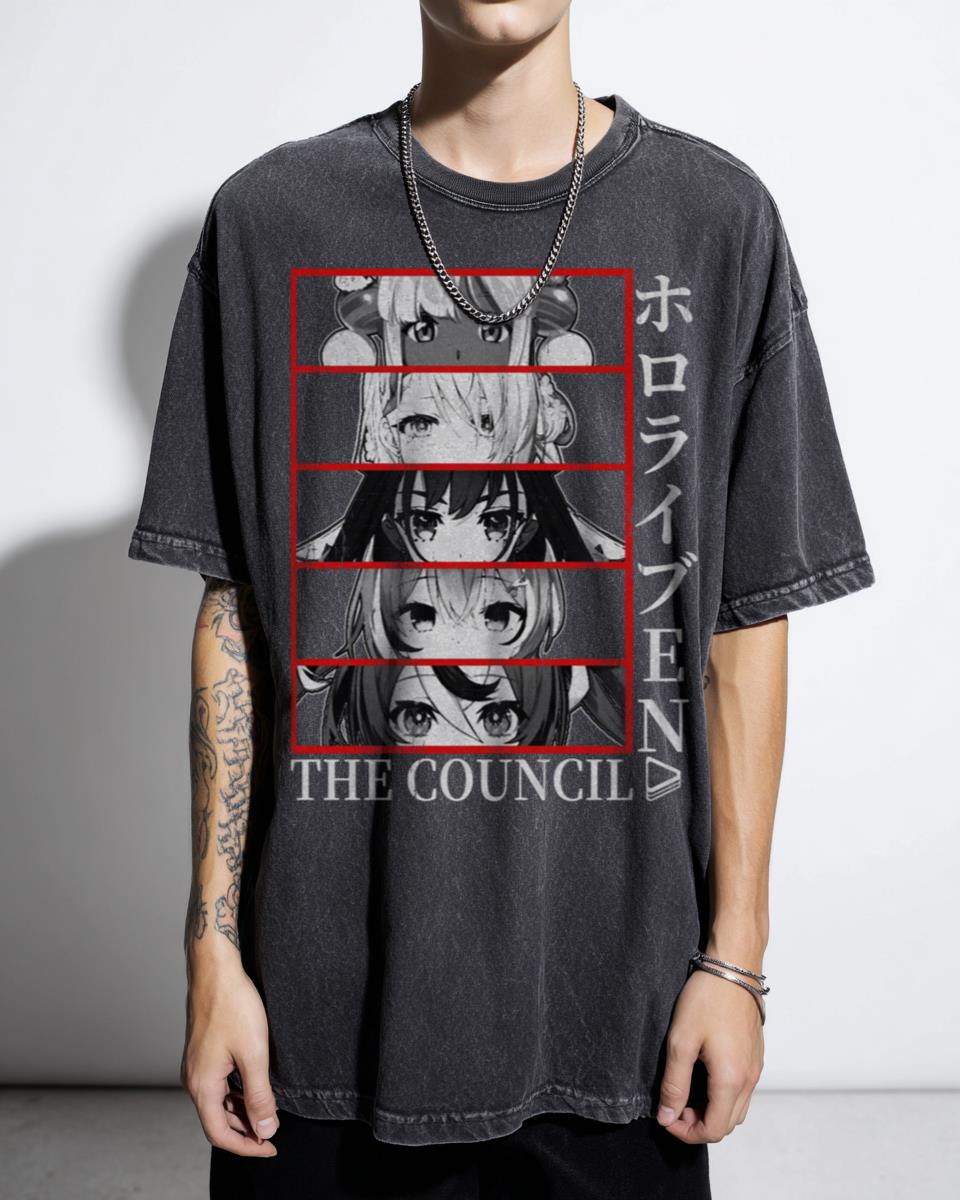 Hololive EN Council Panel VTuber T-Shirt - Hakos Baelz Mumei Fan Art Tee