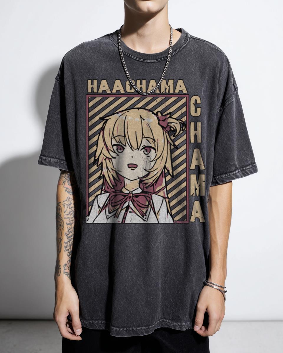 Hololive Haachama Chama Vtuber Anime Girl T-Shirt - Akai Haato Fan Apparel