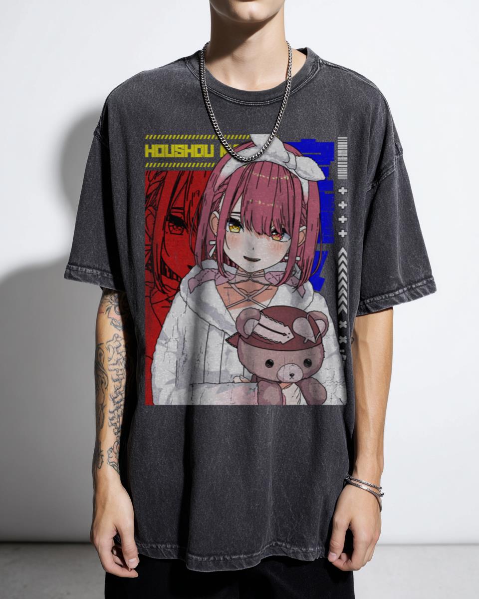 Hololive Houshou Marine Pajamas Vtuber T-Shirt - Virtual Youtuber Fan
