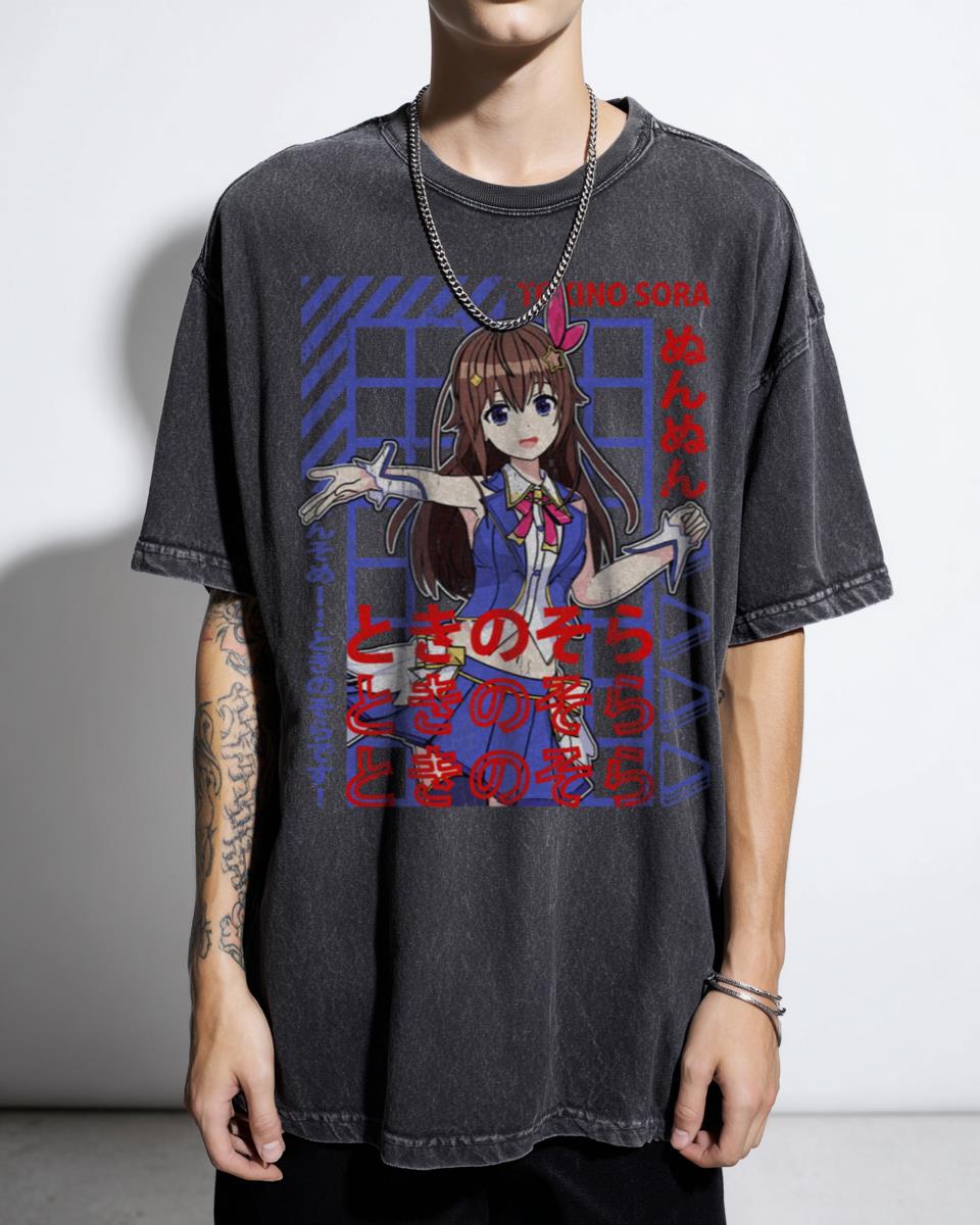 Hololive Tokino Sora Grid VTuber T-Shirt - Anime Virtual Youtuber Fan Tee