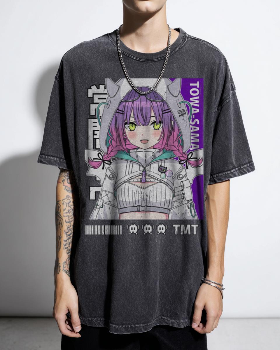 Hololive Tokoyami Towa Devil Anime Art T-Shirt - Virtual Youtuber Fan Merch Unisex