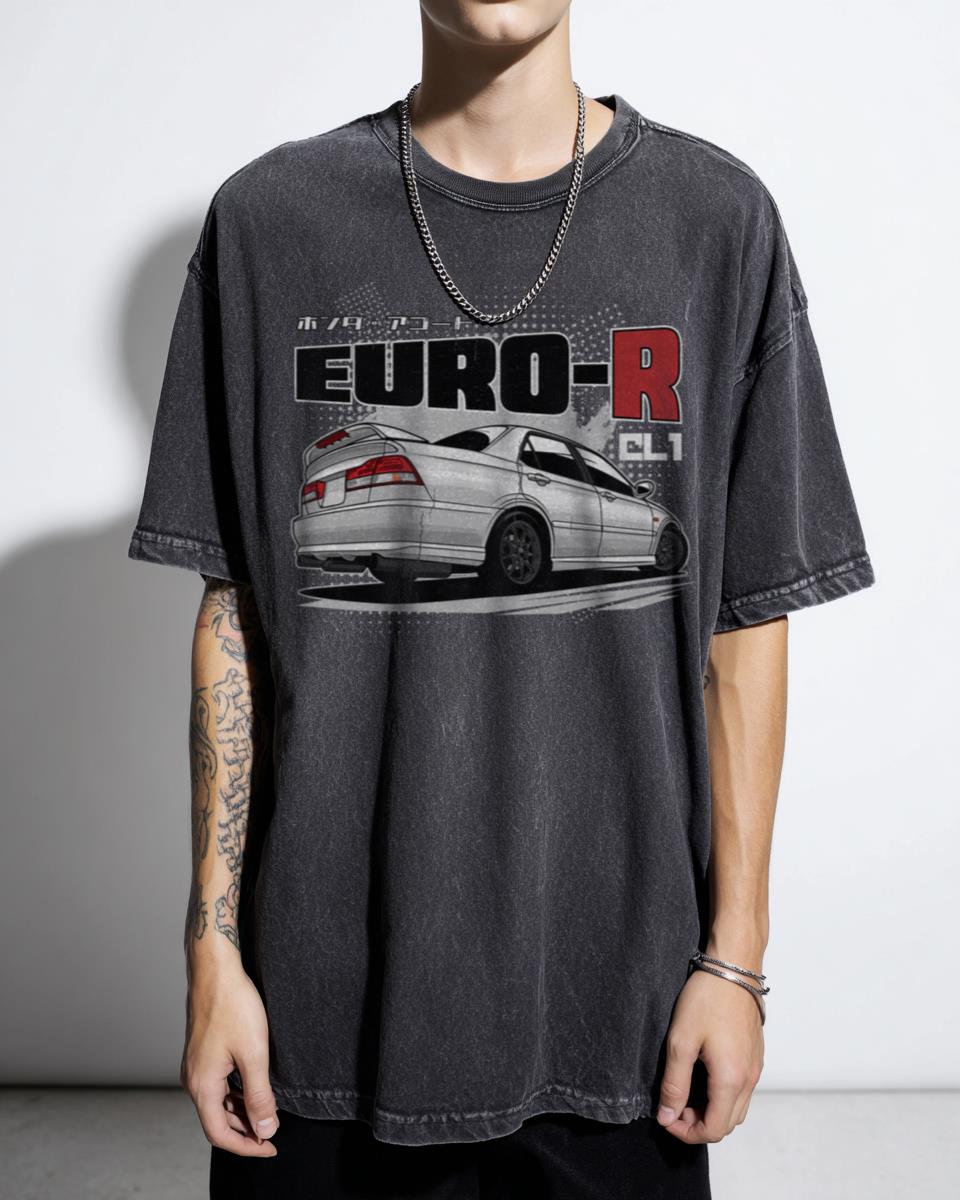 Honda Accord Euro-R CL1 JDM Car T-Shirt - Automotive Manga Sketch Tee