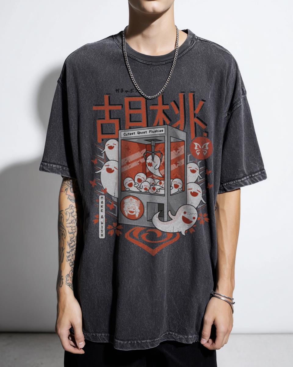 Hu Tao Plush Machine Genshin Impact T-Shirt | Anime Pyro Waifu Tee