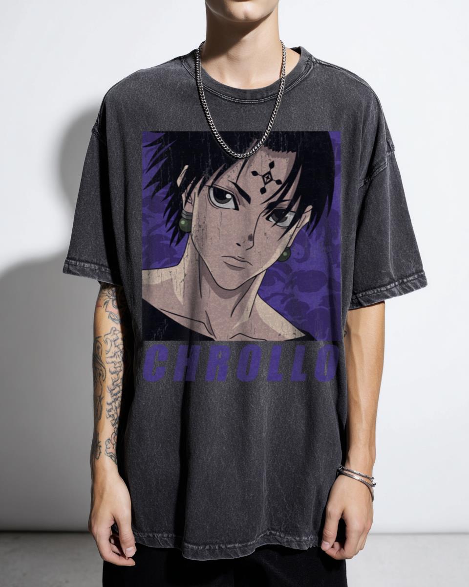 Hunter x Hunter Chrollo Lucilfer Phantom Troupe Anime T-Shirt - Leader Villain Manga Fan Unisex