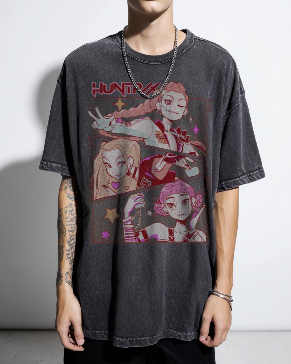 HUNTRIX K-POP Demon Hunters T-Shirt - Rumi Mira Zoey Vintage Anime Style