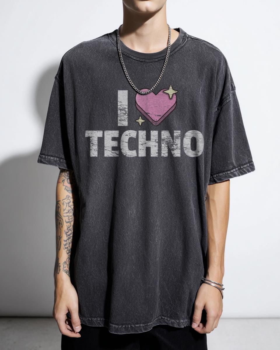 I Heart Techno' Electronic Dance Music Fan T-Shirt