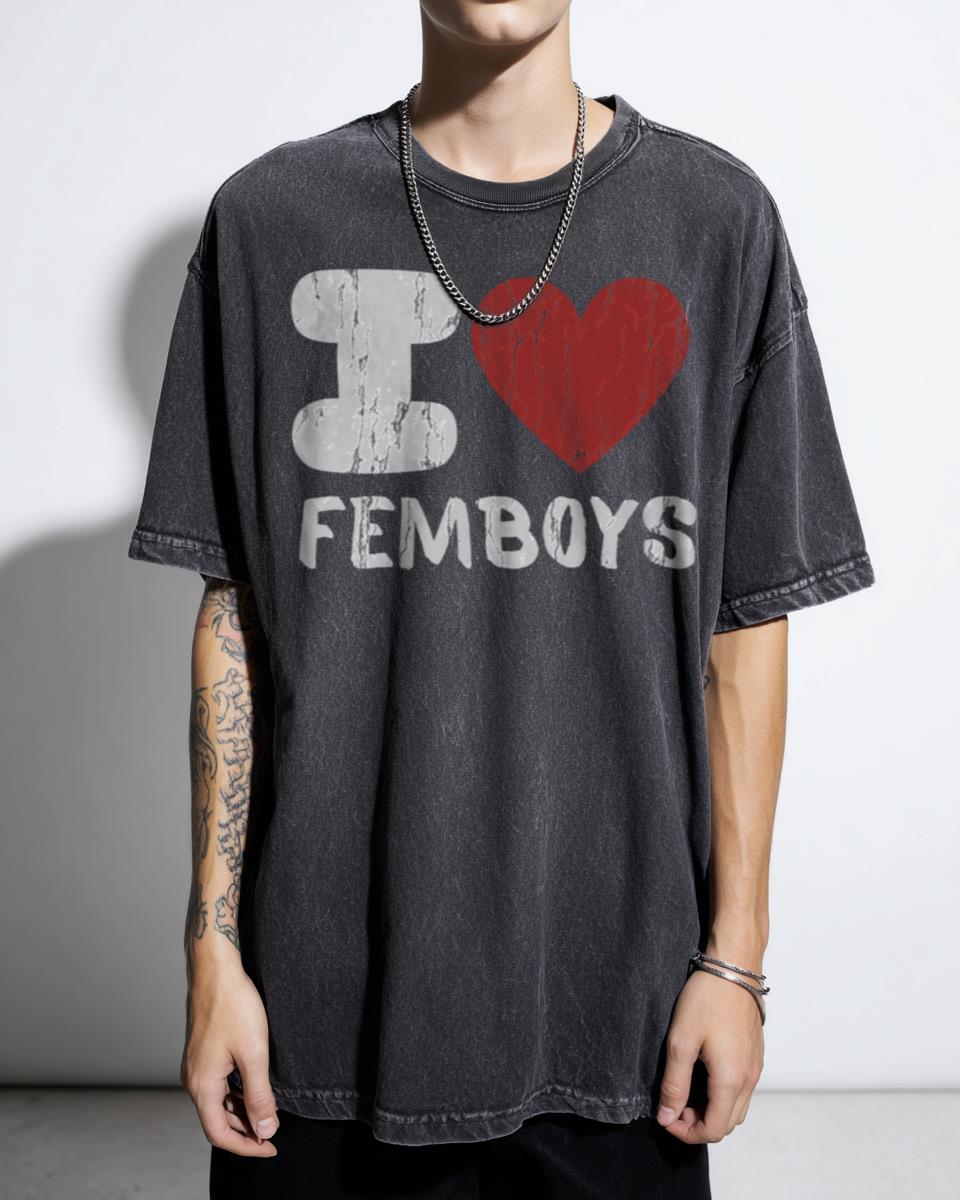 I Love Femboys Kawaii Anime Manga T-Shirt - Queer Femboy Lover Aesthetic