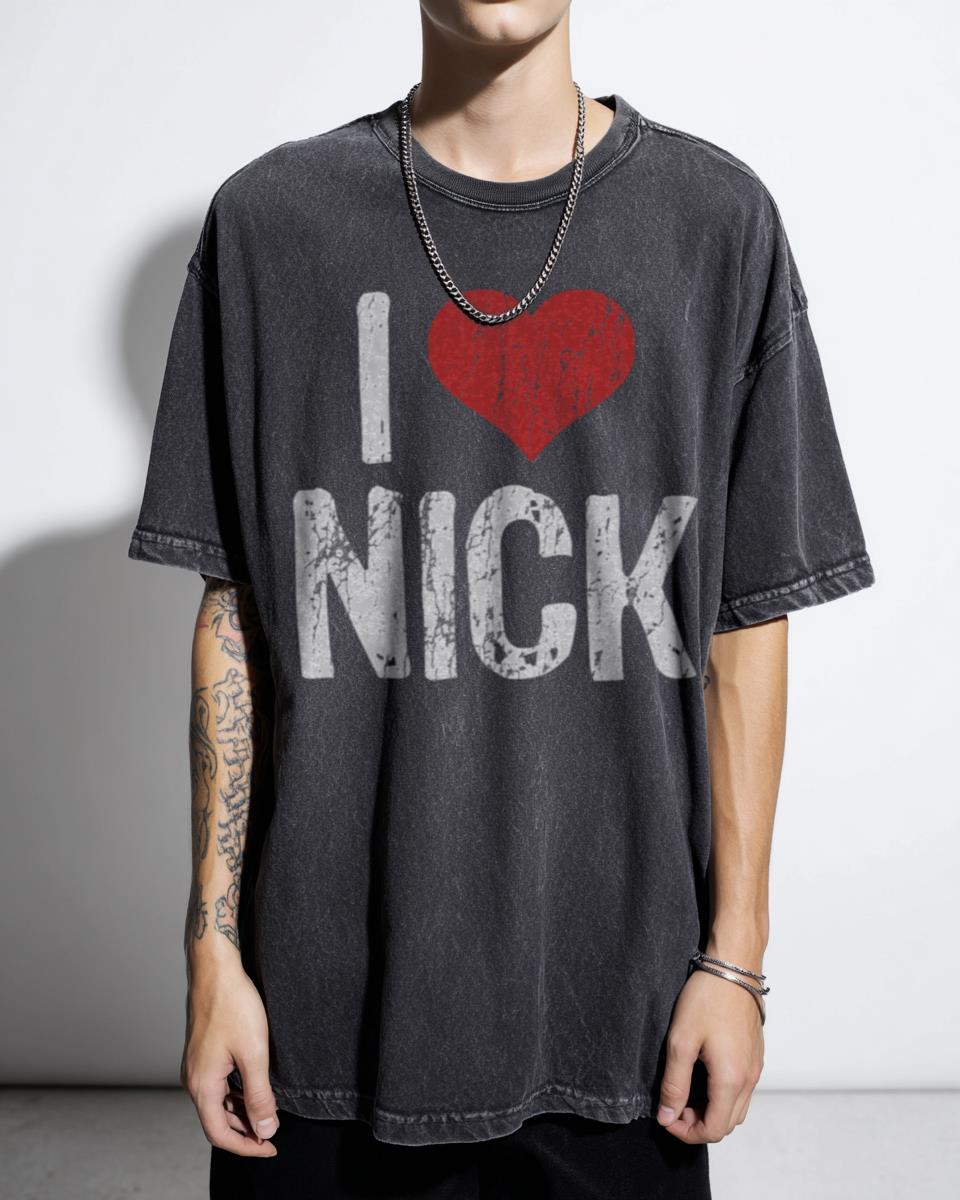 "I Love Nick" Personalized Name T-Shirt Gift