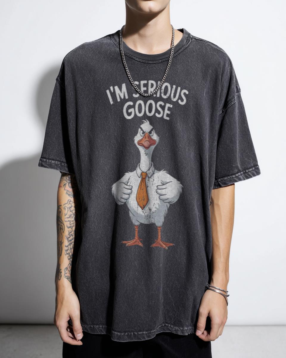 I'm Serious Goose Funny Meme Cartoon T-Shirt - Absurd Animal Humor