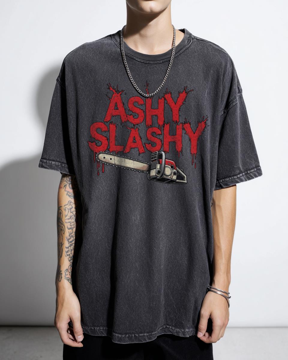 Iconic Ashy Slashy Chainsaw Hero T-Shirt - Evil Dead Horror Humor Fan