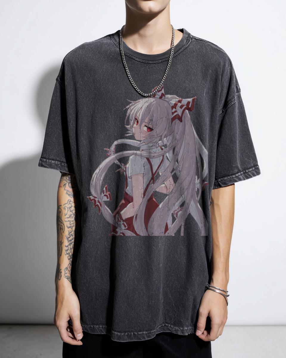Immortal Waifu Fujiwara no Mokou Touhou Project Anime T-Shirt - Cute Fox Girl Art