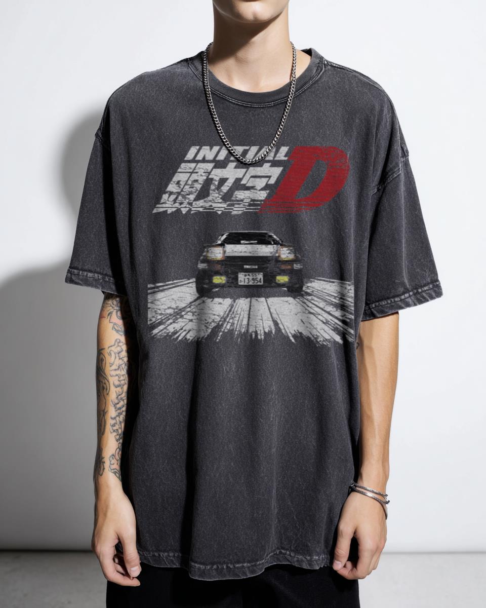 Initial D AE86 Chase Drift Battle Anime Racing Tee