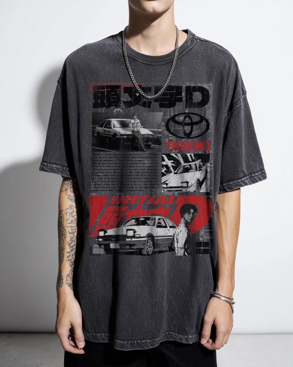 Initial D AE86 Japanese Street Racing Anime T-Shirt - Manga Tuner Car Fan