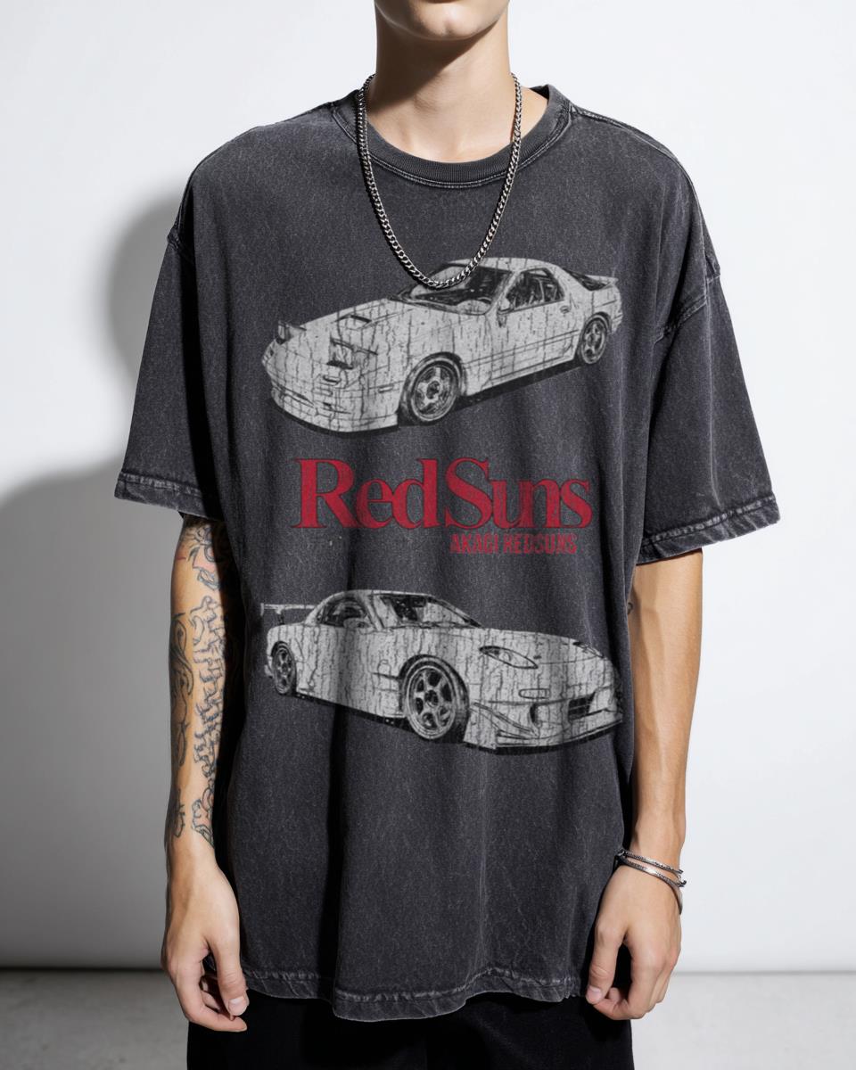 Initial D Akagi Redsuns Manga Retro Anime T-Shirt