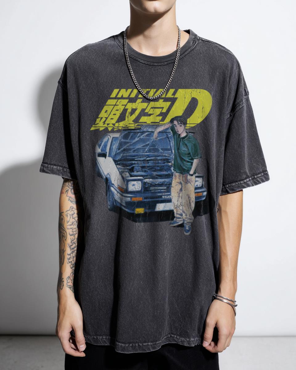 Initial D Fujiwara AE86 90s Manga Aesthetic T-Shirt
