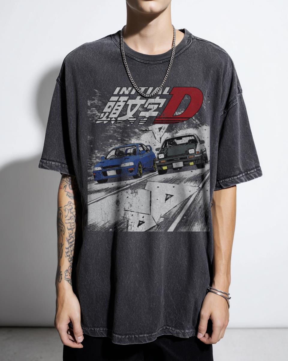 Initial D Fujiwara AE86 vs GC8 Drift Race T-Shirt