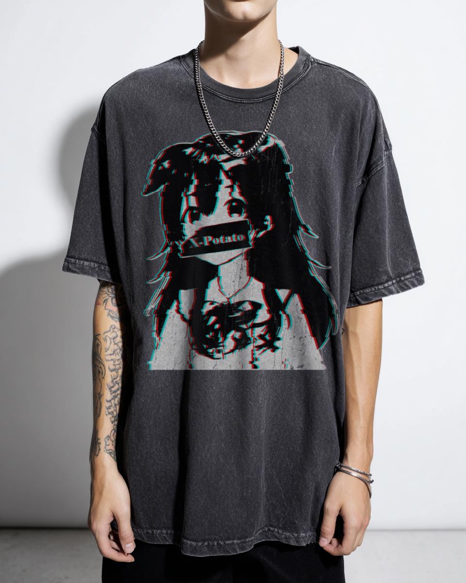 Inugami Korone X-Potato Hololive Anime T-Shirt - Virtual YouTuber VTuber Fan Merch Unisex